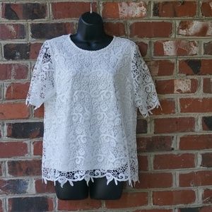 NWOT Philosophy White Lace Blouse